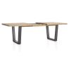 Metalox, table à rallonge 190 (+ 50) x 100 cm - plateau droit - pieds V en métal - Henders and Hazel