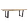 Metalox, table à rallonge 190 (+ 50) x 100 cm - plateau droit - pieds V en métal - Henders and Hazel
