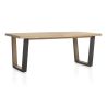 Metalox, table à rallonge 190 (+ 50) x 100 cm - plateau droit - pieds V en métal et bois - Henders and Hazel