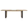 Metalox, table à rallonge 190 (+ 50) x 100 cm - plateau droit - pieds V en métal et bois - Henders and Hazel