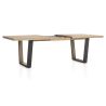 Metalox, table à rallonge 190 (+ 50) x 100 cm - plateau droit - pieds V en métal et bois - Henders and Hazel