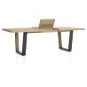 Metalox, table à rallonge 190 (+ 50) x 100 cm - plateau droit - pieds V en métal et bois - Henders and Hazel
