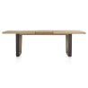 Metalox, table à rallonge 190 (+ 50) x 100 cm - plateau droit - pieds V en métal et bois - Henders and Hazel