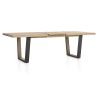 Metalox, table à rallonge 190 (+ 50) x 100 cm - plateau droit - pieds V en métal et bois - Henders and Hazel