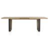 Metalox, table à rallonge 190 (+ 50) x 100 cm - plateau droit - pieds V en métal et bois - Henders and Hazel