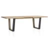 Metalox, table à rallonge 190 (+ 50) x 100 cm - plateau droit - pieds V en métal et bois - Henders and Hazel