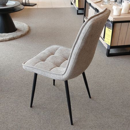Chaise LOKI en tissu couleur moka