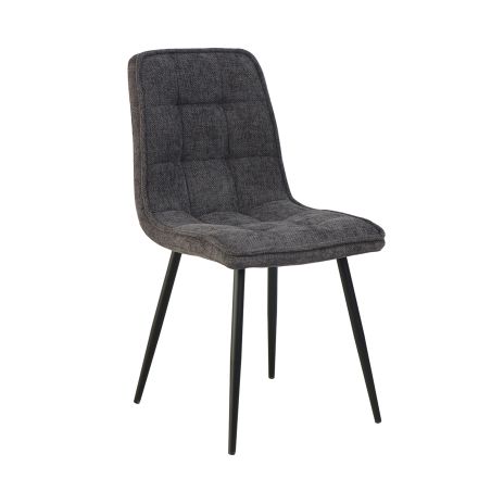 Chaise LOKI en tissu couleur anthracite