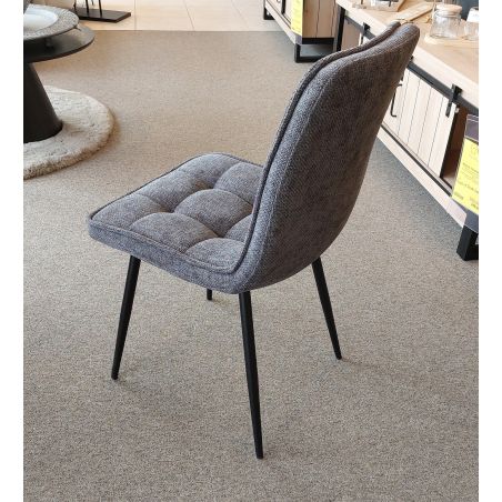 Chaise LOKI en tissu couleur anthracite