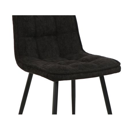 Chaise LOKI en tissu couleur noir