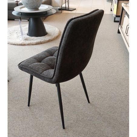 Chaise LOKI en tissu couleur noir