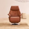 Fauteuil relax électrique 2 moteurs avec lift releveur EASYSWING 7417 en cuir 24 yukonde la marque HIMOLLA