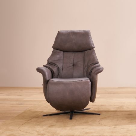 Fauteuil relax électrique 1 moteur EASYSWING 7417 en cuir 27 Dbraun de la marque HIMOLLA