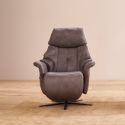 Fauteuil relax électrique 2 moteurs avec lift releveur EASYSWING 7417 en cuir 27 Dbraun de la marque HIMOLLA