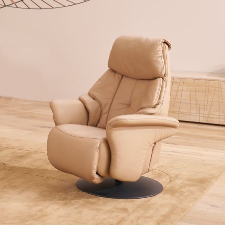 Fauteuil relax électrique 1 moteur EASYSWING 7417 en cuir 22 Pale de la marque HIMOLLA