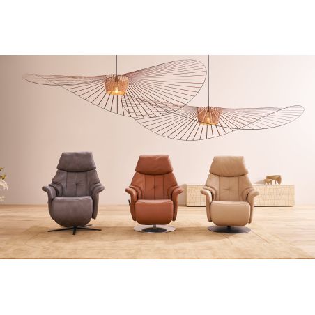 Fauteuil relax électrique 2 moteurs avec lift EASYSWING 7417 en cuir 22 Pale de la marque HIMOLLA