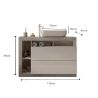 Meuble vasque BURGA BETON 110 cm en blanc brillant et décor béton