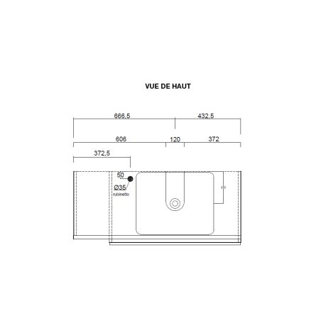Meuble vasque BURGA BETON 110 cm en blanc brillant et décor béton
