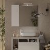 Miroir 110 cm BURGA BETON avec colonne en blanc brillant et décor béton
