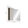 Miroir 110 cm BURGA BETON avec colonne en blanc brillant et décor béton