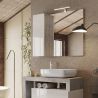 Miroir 92 cm BURGA BETON avec colonne en blanc brillant et décor béton