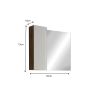 Miroir 92 cm BURGA BETON avec colonne en blanc brillant et décor béton