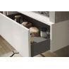 Meuble suspendu avec vasque BURGA BETON 110 cm en blanc brillant et décor béton