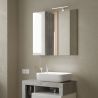 Miroir 78 cm BURGA BETON avec colonne en blanc brillant et décor béton