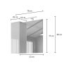 Miroir 78 cm BURGA BETON avec colonne en blanc brillant et décor béton