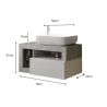 Meuble suspendu avec vasque BURGA BETON 78 cm en blanc brillant et décor béton