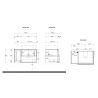 Meuble suspendu avec vasque BURGA BETON 78 cm en blanc brillant et décor béton