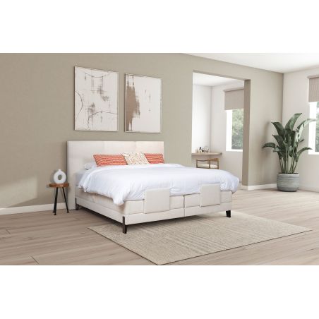 Lit Boxspring électrique FJORD en tissu Puente avec tête de lit Jorn 110 cm