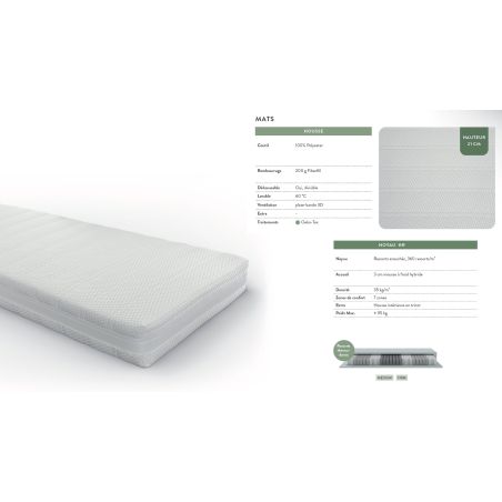 Lit Boxspring électrique FJORD en tissu Puente avec tête de lit Jorn 110 cm