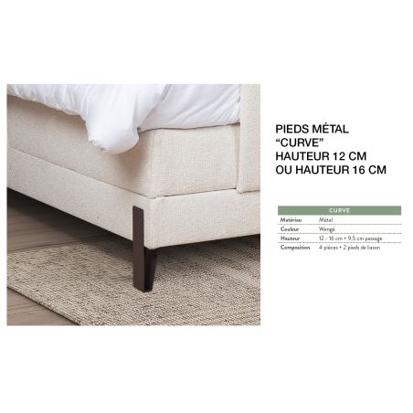 Lit Boxspring électrique FJORD en tissu Puente avec tête de lit Jorn 110 cm