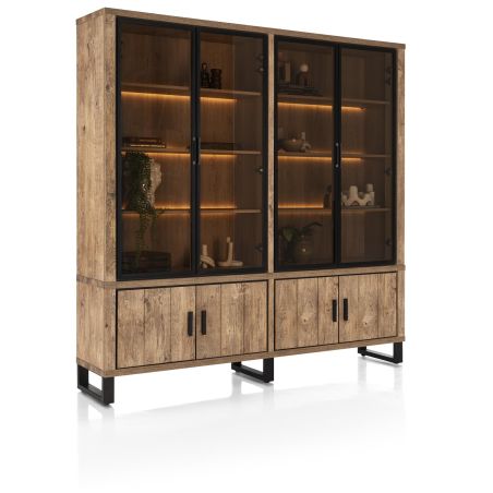 Pavarotti, vaisselier 210 cm - 4-portes + 4- portes de verres (+ LED) - Henders and Hazel