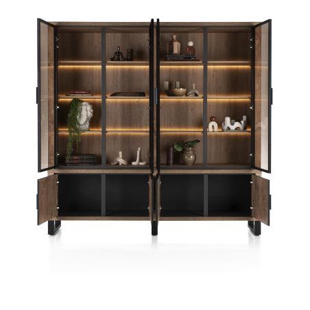 Pavarotti, vaisselier 210 cm - 4-portes + 4- portes de verres (+ LED) - Henders and Hazel