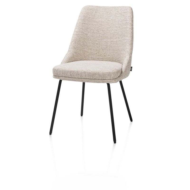 Isaac, chaise - 4 pieds - rough off black - tissu Bellini - Henders and Hazel