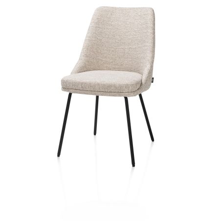 Isaac, chaise - 4 pieds - rough off black - tissu Bellini - Henders and Hazel