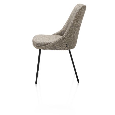 Isaac, chaise - 4 pieds - rough off black - tissu Bellini - Henders and Hazel