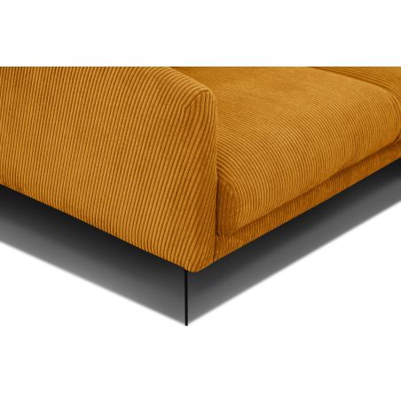 Canapé 2,5 places JOSHUA en tissu velours côtelé jaune