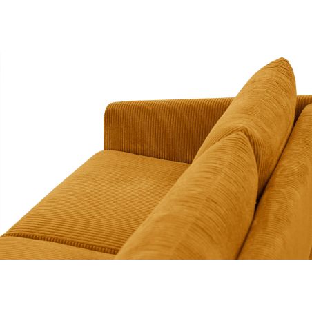 Canapé 2,5 places JOSHUA en tissu velours côtelé jaune