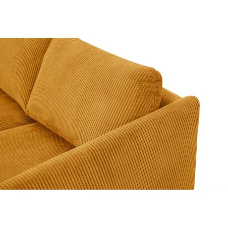 Canapé 2,5 places JOSHUA en tissu velours côtelé jaune