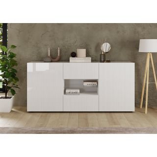Buffet 181 cm JANEIRO BLANC avec 2 portes et 2 tiroirs