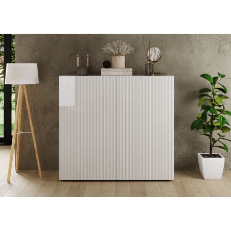 Buffet haut JANEIRO BLANC avec 2 portes