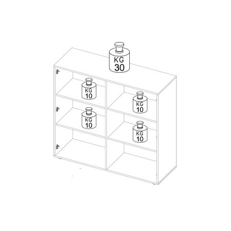 Buffet haut JANEIRO BLANC avec 2 portes