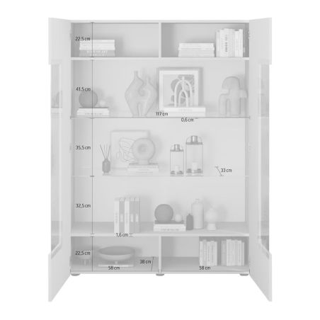 Vitrine 2 portes JANEIRO BLANC