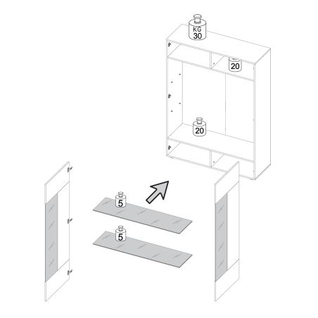 Vitrine 2 portes JANEIRO BLANC