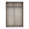 Armoire 136 cm DRAKAR avec 2 portes coulissantes en décor gris métal et chêne Artisan