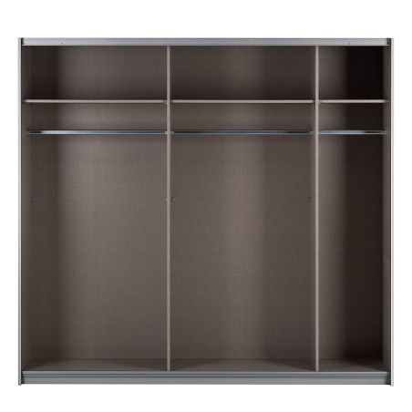 Armoire 226 cm DRAKAR avec 2 portes coulissantes en décor blanc mat et chêne Artisan