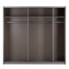 Armoire 226 cm DRAKAR avec 2 portes coulissantes en décor blanc mat et chêne Artisan